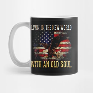 Copy of vintage Old Soul in a New World Country Bluegrass Music Guitar Fan Mug